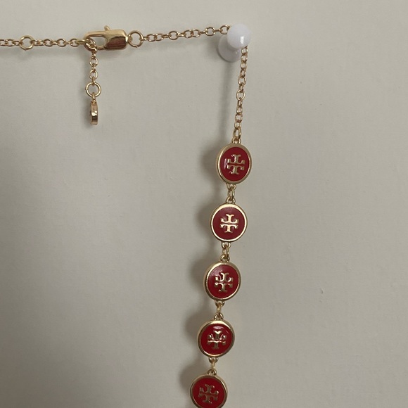 Tory Burch red enameled gold necklace - Picture 7 of 9